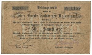 50 øre 1924/25. Serie J. Nr. 1139.