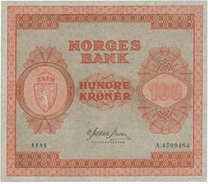 100 kroner 1945. A.4509484