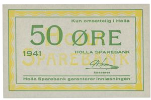 50 øre Holla Sparebank.