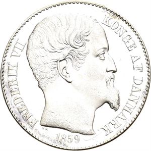 Frederik VII, 20 cents 1859. Prakteksemplar/choice