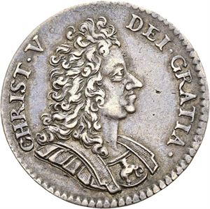 CHRISTIAN V 1670-1699, KONGSBERG 2 mark 1699. S.7