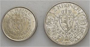 Lot. 2 kroner 1910 & 1 krone 1914