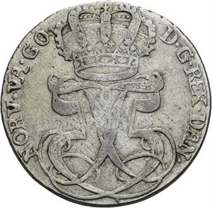 FREDERIK V 1746-1766. KONGSBERG. 24 skilling 1752. S.1