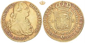Carl IV, 8 escudos 1800. Lima