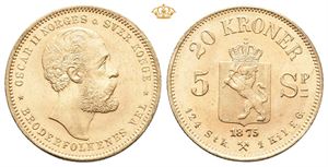 Norway. 20 kroner/5 species 1875