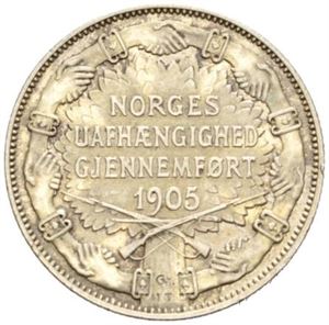 2 kroner 1907, med geværer.