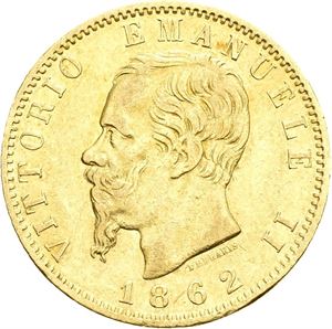 Vittorio Emanuele II, 20 lire 1862 T