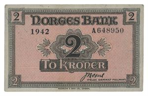 2 kroner 1942. A648950