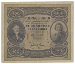 100 kroner 1938. B2727563