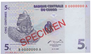 Congo Dem.rep. 5 centimes