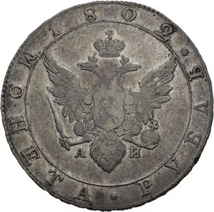 Alexander I, rubel 1802. Banking Mint