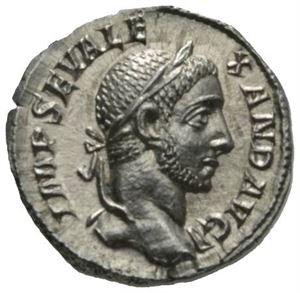 SEVERUS ALEXANDER 222-235, denarius, Roma 230 e.Kr. R: Sol stående