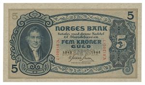 Norway. 5 kroner 1943. V8186017
