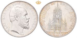 Württemberg, Karl I, 2 vereinstaler 1871. Svakt renset/slightly cleaned