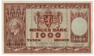 1000 kroner 1972. A4593175