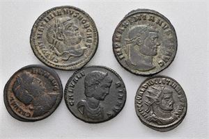 Lot of 5 roman folles and radiates