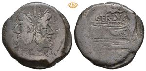 C. Terentius Lucanus. Circa 147 BC. Æ as (32 mm; 19,52 g)