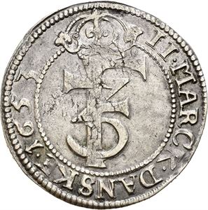 FREDERIK III 1648-1670, CHRISTIANIA, 2 mark 1653. S.71