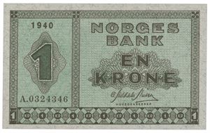 1 krone 1940. A.0324346