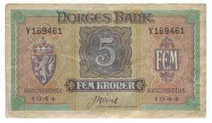 5 kroner 1944. Y169461
