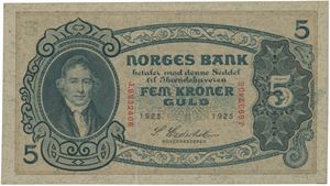 5 kroner 1925. J.8932406.