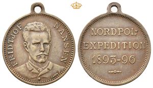 Fridtjof Nansen. Nordpolsekspedisjonen 1893-96. Lauer. Bronse med hempe. 22 mm