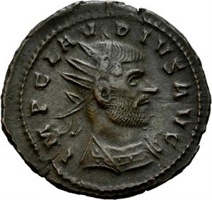 Claudius II Gothicus 268-270, antoninian, Siscia 269-270 e.Kr. R: Uberitas stående mot venstre