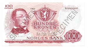 100 kroner 1963. X0000000.
