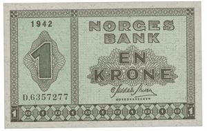 1 krone 1942. D.6357277