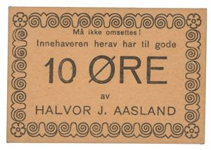 Halvor J. Aasland 10 øre