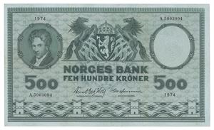 Norway. 500 kroner 1974. A5003094