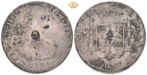 George III, kontramarkert 8 reales 1794. Mexico