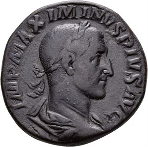 MAXIMINUS I 235-238, Æ sestertius, Roma 235-236 e.Kr. R: Pax stående mot venstre