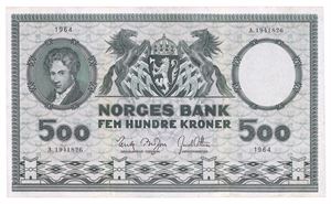 500 kroner 1964. A1941826