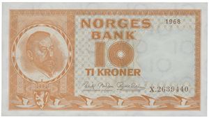 10 kroner 1968 X