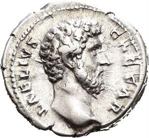 Aelius 136-138, denarius, Roma 137 e.Kr. R: Concordia sittende mot venstre