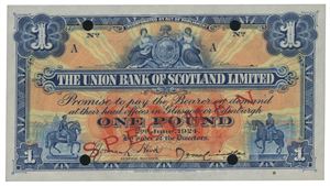 1 Pound 2nd June 1924. Specimen, hole punched.