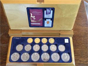 OL Lillehammer 1994, komplett sett 4 gull- og 12 sølvmynter