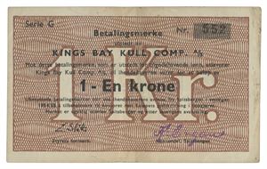 1 krone 1954/55. Serie G. Nr. 552