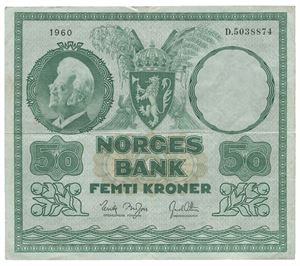50 kroner 1960. D5038874