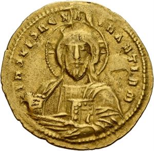 Johannes I Tzimisces 969-976, histamenon nomisma, Constantinople. (4,39 g). Byste av Kristus/Byster av Jomfruen og Johannes