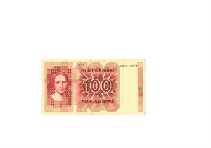 100 kroner 1977. QH0014958. Erstatningsseddel/replacement note