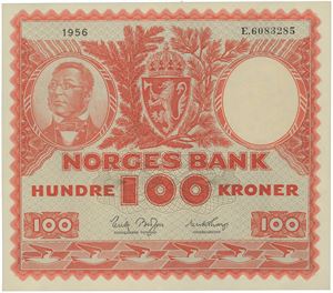 100 kroner 1956. E.6083285.