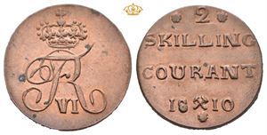 2 skilling 1810. Flekker/spots