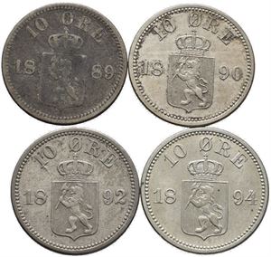 10 øre 1889, 90, 92 og 94