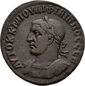 Seleucis & Pieria, Antiokia ad Orontem, Philip I 244-249, Æ29. R: Hode av Tyche mot høyre