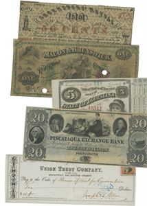 Samling med sedler o.l. fra USA