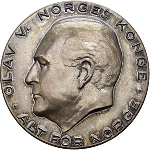 Olav V 60 år 1963. Rui. Sølv. 40 mm