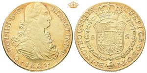 Carl IV, 8 escudos 1801. Lima