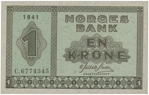 1 krone 1941. C.6774345.